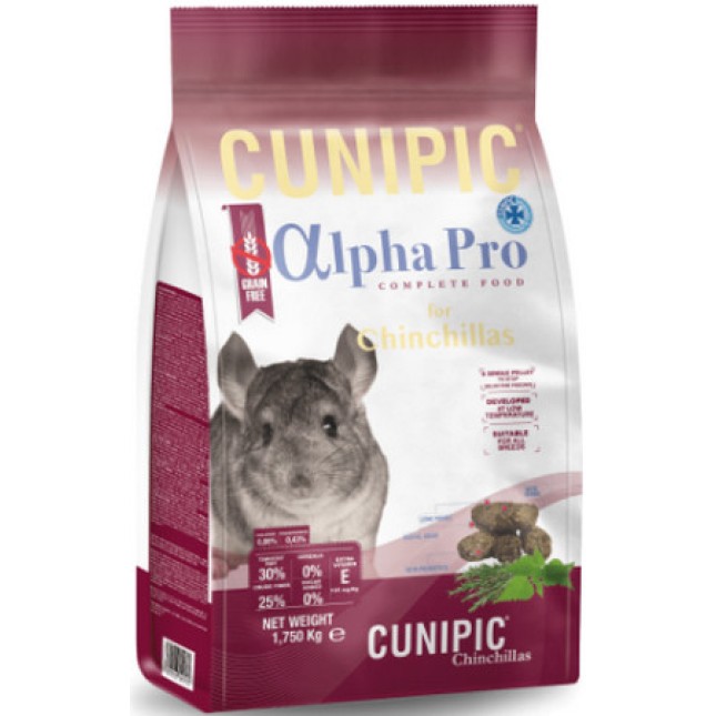 ERA Cunipic Alpha Pro Τροφή για τσιντσιλά βελτιώνει την εντερική διέλευση