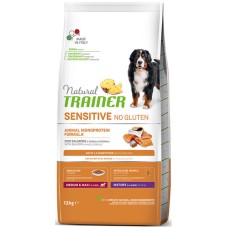 Natural Trainer Sensitive χωρίς γλουτένη για Medium & Maxi ηλικιωμένα σκυλιά με Σολομό 12kg Natural Trainer Sensitive χωρίς γλουτένη για Medium & Maxi ηλικιωμένα σκυλιά με Σολομό 12kg