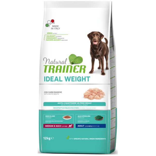 Natural Trainer για υπέρβαρους Medium & Maxi ενήλικους σκύλους άνω των 10 μηνών με λευκά κρέατα
