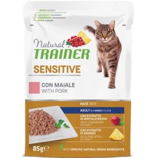 Πλήρης και ισορροπημένη τροφή για ενήλικες γάτες με δερματικές ή πεπτικές ευαισθησίες με χοιρινο