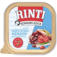 Finnern Rinti Kennerfleisch Alu πλήρης τροφή για ενήλικους σκύλους με καρδιές πουλερικών 300gr
