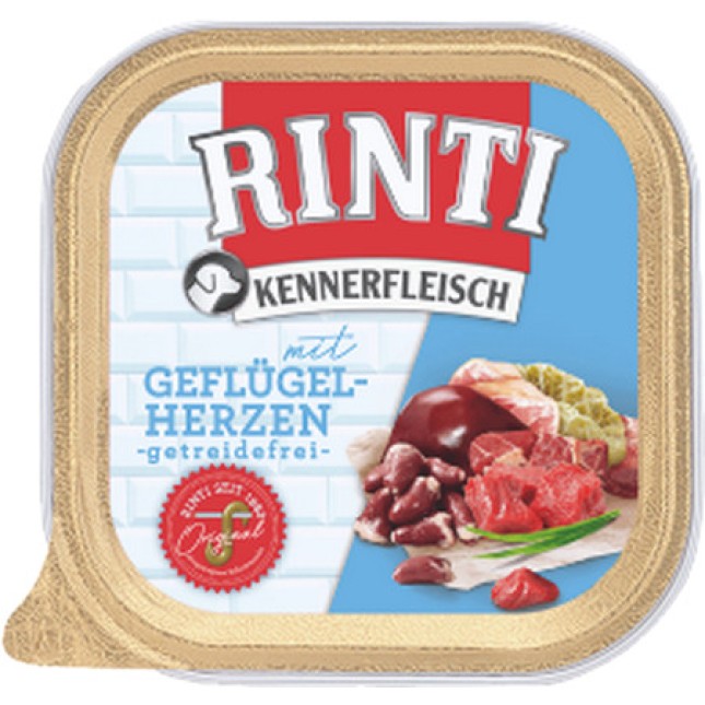 Finnern Rinti Kennerfleisch Alu πλήρης τροφή για ενήλικους σκύλους με καρδιές πουλερικών 300gr Finnern Rinti Kennerfleisch Alu πλήρης τροφή για ενήλικους σκύλους με καρδιές πουλερικών 300gr