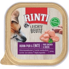 Finnern Rinti Leichte Beute Alu Tray πλήρης τροφή για ενήλικους σκύλους με κοτόπουλο & πάπια  300gr