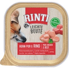 Finnern Rinti Leichte Beute Alu Tray πλήρης τροφή για ενήλικους σκύλους με κοτόπουλο & μοσχάρι 300gr