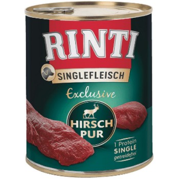 Finnern Rinti Single Fleisch exclusive πλήρης τροφή για ενήλικους σκύχωρίς γλουτένη με καθαρό ελάφι