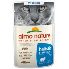 Almo Nature STERILIZED ολιστική τροφή για στειρωμένες γάτες με μπακαλιάρο