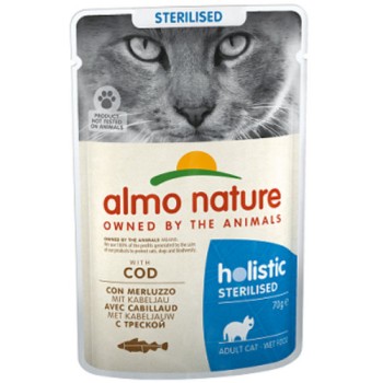 Almo Nature STERILIZED ολιστική τροφή για στειρωμένες γάτες με μπακαλιάρο