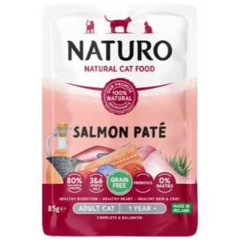 Naturo τροφή Grain Free για ενήλικες γάτες με σολομό 85gr Naturo τροφή Grain Free για ενήλικες γάτες με σολομό 85gr