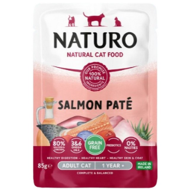 Naturo τροφή Grain Free για ενήλικες γάτες με σολομό 85gr