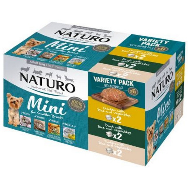 Naturo πακέτο για ενήλικες σκύλου με 2 κοτόπουλο, 2 πάπια, 2 γαλοπούλα