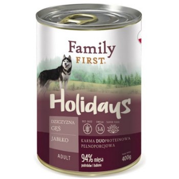 Family First Holidays Line για ενήλικα σκυλιά με ελάφι, χήνα, μήλο 400gr Family First Holidays Line για ενήλικα σκυλιά με ελάφι, χήνα, μήλο 400gr