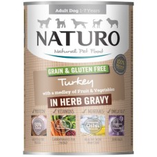 Naturo τροφή Grain Free για ενήλικα σκυλιά με γαλοπούλα, φρούτα και λαχανικά 390g