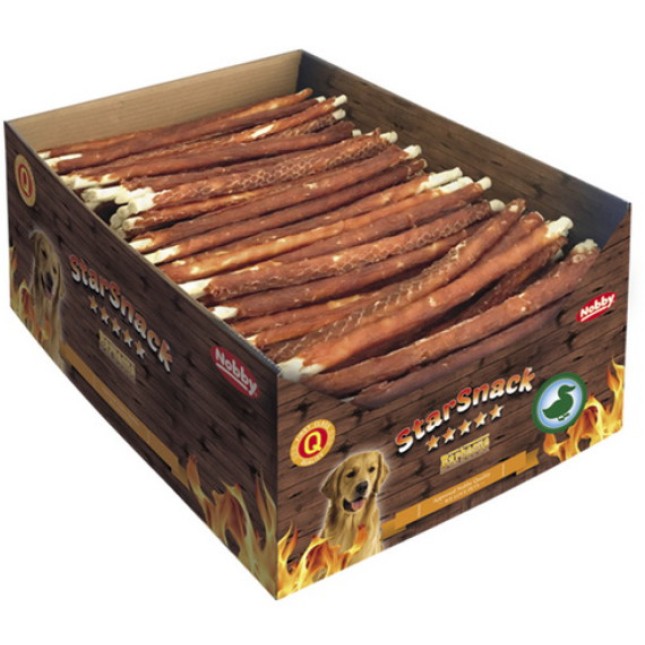 Nobby SNACK BBQ δέρμα χοιρινού τυλιγμένο με πάπια 25cm 1τμχ Nobby SNACK BBQ δέρμα χοιρινού τυλιγμένο με πάπια 25cm 1τμχ