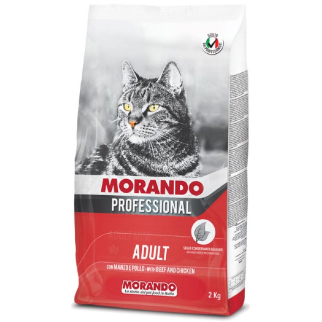 Morando Pro Πλήρης και ισορροπημένη τροφή για ενήλικες γάτες με μοσχάρι και κοτόπουλο