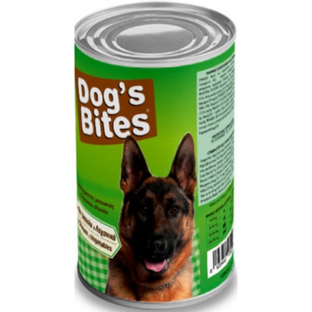 Dogs bites κονσέρβα κοτόπουλο και λαχανικά 1250gr