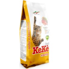 Giuntini KEKE πλήρης τροφή για ενήλικες απαιτητικές γάτες με κοτόπουλο & γαλοπούλα
