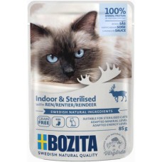Bozita υγρή τροφή χωρίς δημητριακά με τάρανδο σε σάλτσα ιδανική για στειρωμένες γάτες