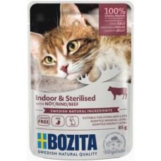 Bozita υγρή τροφή χωρίς δημητριακά με βοδινό σε ζελέ ιδανική για στειρωμένες γάτες