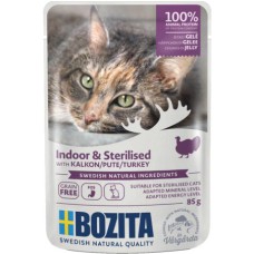 Bozita υγρή τροφή χωρίς δημητριακά με γαλοπούλα σε ζελέ ιδανική για στειρωμένες γάτες
