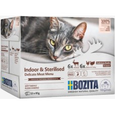 Bozita υγρή τροφή χωρίς δημητριακά multibox σε σάλτσα ιδανική για στειρωμένες γάτες εσωτερικού χώρου