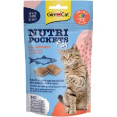 Gimcat nutri pockets σνακ γάτας γεμισμένα με μοναδική κρέμα σολομού  60gr
