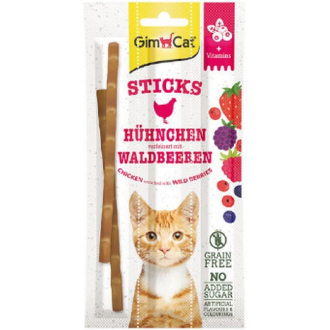 Gimcat superfood duo sticks grain & sugar κοτόπουλο & άγρια μούρα λιχουδιά και υπερτροφή 3τεμ Gimcat superfood duo sticks grain & sugar κοτόπουλο & άγρια μούρα λιχουδιά και υπερτροφή 3τεμ