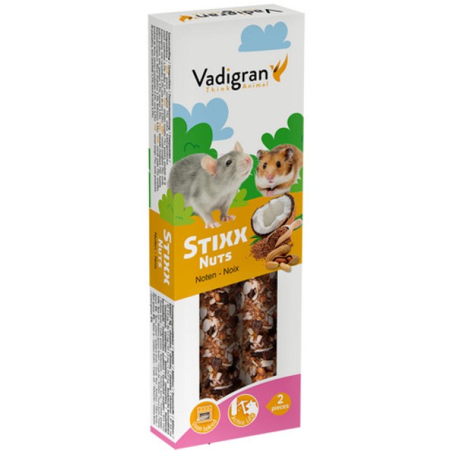 Vadigran στικ για χάμστερ και ποντίκια χωρίς συντηρητικά, με ξηρούς καρπούς και φυσικά συστατικά