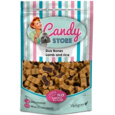 Vadigran Candy Μικρές και νόστιμες πολύχρωμες ημίυγρες λιχουδιές σε σχήμα κόκκαλου, με αρνί και ρύζι Vadigran Candy Μικρές και νόστιμες πολύχρωμες ημίυγρες λιχουδιές σε σχήμα κόκκαλου, με αρνί και ρύζι