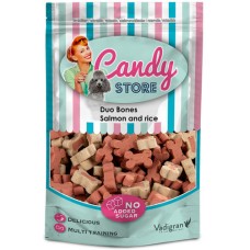 Vadigran Candy Μικρές και νόστιμες πολύχρωμες ημίυγρες λιχουδιές σε σχήμα κόκκαλου με σολομό & ρύζι