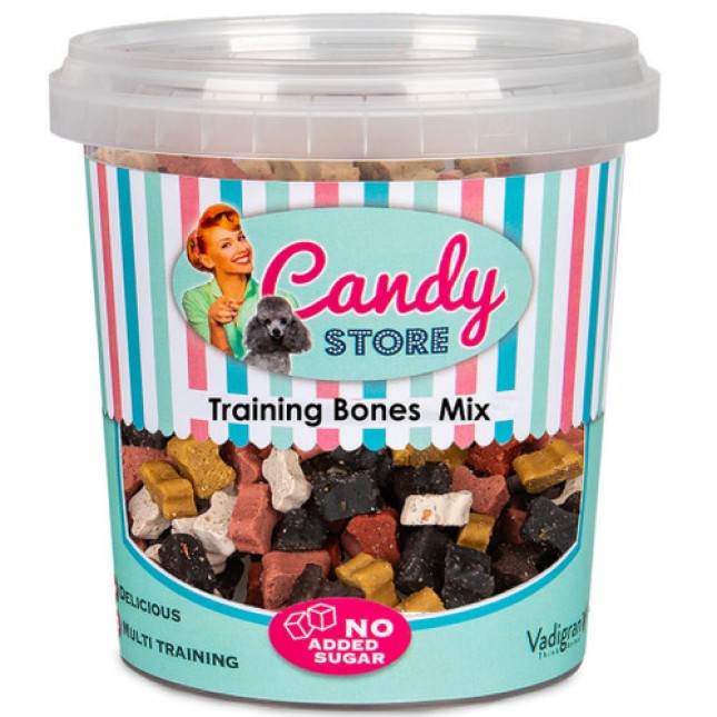 Vadigran Candy Μικρές και νόστιμες πολύχρωμες ημίυγρες λιχουδιές σε σχήμα κόκκαλου Vadigran Candy Μικρές και νόστιμες πολύχρωμες ημίυγρες λιχουδιές σε σχήμα κόκκαλου