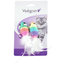 Vadigran Σετ 2 παιχνιδιών με catnip που λατρεύουν οι γάτες, σε φιγούρα ποντικού με φτερό