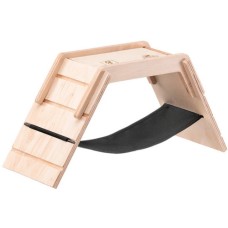 Ferplast Παιχνίδι ξύλινης γέφυρας για χάμστερ και ποντίκια με σκάλα και αιώρα 35 x 11 x 16 cm