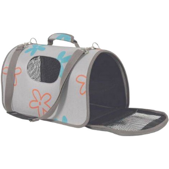 Zolux carrier κλουβί μεταφοράς γάτας 'flower' γκρι - medium 25x43,5x28,5cm Zolux carrier κλουβί μεταφοράς γάτας 'flower' γκρι - medium 25x43,5x28,5cm