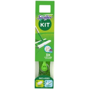 Swiffer Πλήρες Σύστημα Καθαρισμού - Σκούπα + 8 Πανάκια Στεγνά + 3 Πανάκια Υγρά