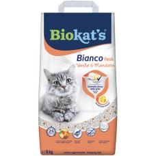 Biokat's Άμμος υγιεινής γάτας χρώμα λευκό με πορτοκαλί κόκκους με άρωμα βανίλιας και μανταρινιού