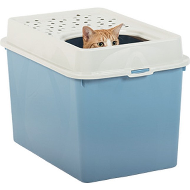 Rotho Κλειστή τουαλέτα γάτας Eco BERTY Γαλάζιο 57x39x40 cm (χωρητικότητα 50 λίτρα)