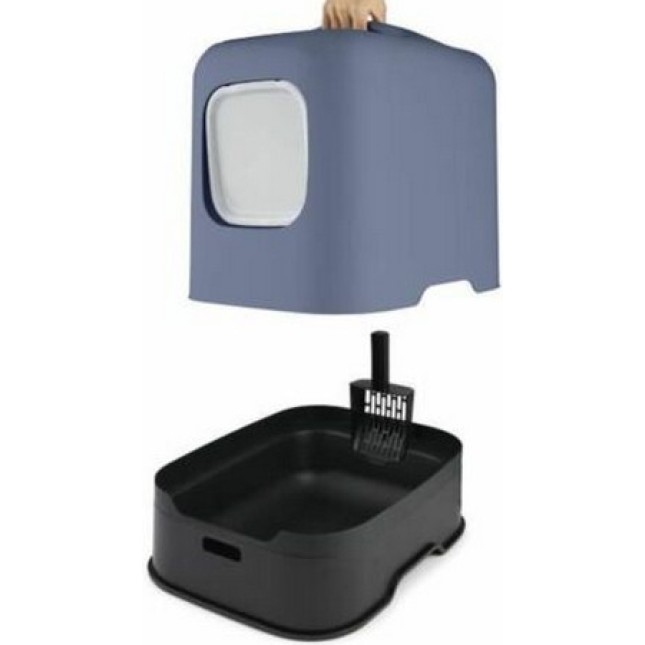 Rotho τουαλέτα γάτας  BIALA με κομψό σχεδιασμό και πορτάκι με μαγνητική κλειδαριά Γαλάζιο