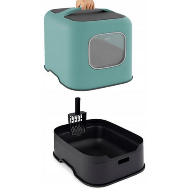 Rotho τουαλέτα γάτας  BIALA με κομψό σχεδιασμό και πορτάκι με μαγνητική κλειδαριά Πράσινο