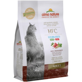 Almo Nature HFC πλήρη μονό-πρωτεϊνική τροφή για στειρωμένες γάτες με μοσχάρι