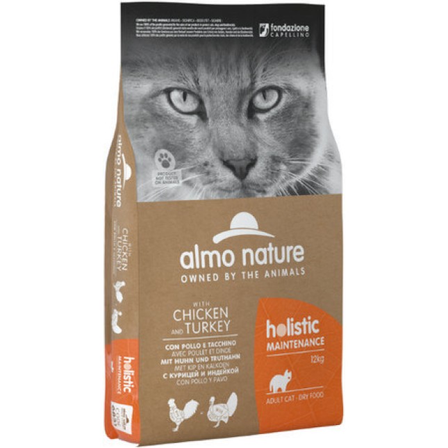 Almo Nature Holistic τροφή για ενήλικες γάτες με κοτόπουλο και γαλοπούλα 12kg Almo Nature Holistic τροφή για ενήλικες γάτες με κοτόπουλο και γαλοπούλα 12kg