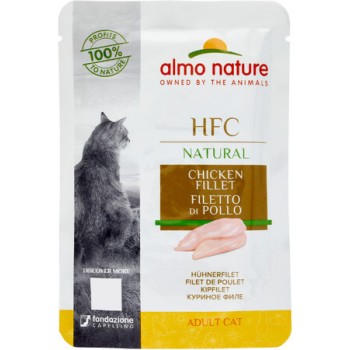 Almo Nature HFC Natural υγρή τροφή για γάτες κάθε ηλικίας με φιλέτο κοτόπουλου, 55g Almo Nature HFC Natural υγρή τροφή για γάτες κάθε ηλικίας με φιλέτο κοτόπουλου, 55g