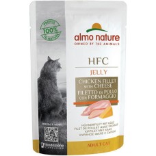 Almo Nature HFC Natural υγρή τροφή για γάτες κάθε ηλικίας με φιλέτο κοτόπουλο & τυρί 55g