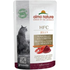 Almo Nature HFC Natural υγρή τροφή για γάτες κάθε ηλικίας σε ζελέ με φιλέτο τόνου και  αστακό 55g