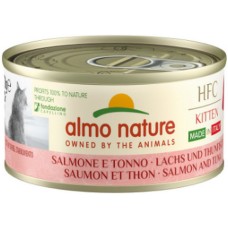 Almo Nature HFC Natural -πλήρη τροφή για γατάκια, με σολομό & τόνο 70g