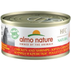 Almo Nature HFC Natural -πλήρη τροφή γάτας με κοτόπουλο & γαρίδες 70g