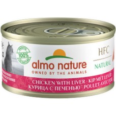 Almo Nature HFC Natural -πλήρη τροφή γάτας με κοτόπουλο & συκώτι 70g