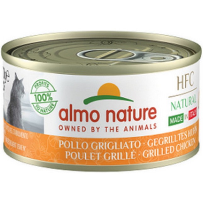 Almo Nature HFC Natural -πλήρη τροφή γάτας Made in Italy με ψητό κοτόπουλο 70g