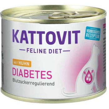 Finnern Kattovit Υγρή τροφή για ενήλικες γάτες που πάσχουν από διαβήτη με κοτόπουλο 185gr Finnern Kattovit Υγρή τροφή για ενήλικες γάτες που πάσχουν από διαβήτη με κοτόπουλο 185gr