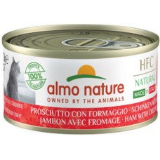 Almo Nature HFC Natural -πλήρη τροφή γάτας Made In Italy με ζαμπόν & τυρί 70g