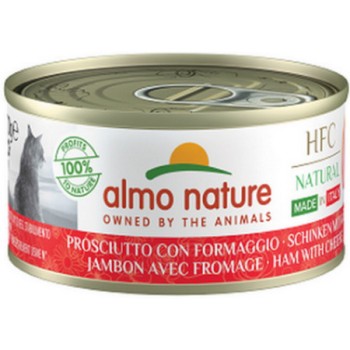 Almo Nature HFC Natural -πλήρη τροφή γάτας Made In Italy με ζαμπόν & τυρί 70g